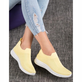 SHELOVET Scarpe Slip-On in tessuto giallo 1