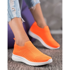 SHELOVET Scarpe Slip-On in tessuto arancia 1