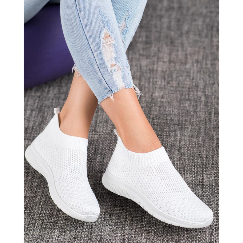 SHELOVET Calzature in tessuto bianco bianca 1