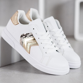 SHELOVET Scarpe in ecopelle alla moda bianco giallo 1