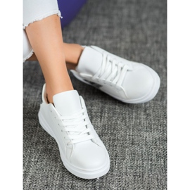 SHELOVET Scarpe in ecopelle alla moda bianco grigio 1