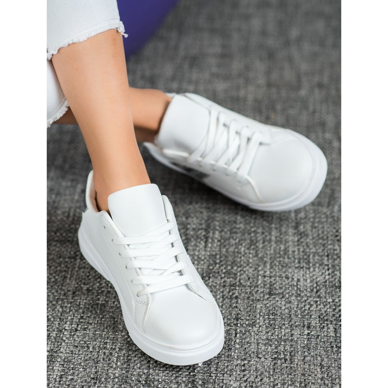 SHELOVET Scarpe in ecopelle alla moda bianca grigio 1