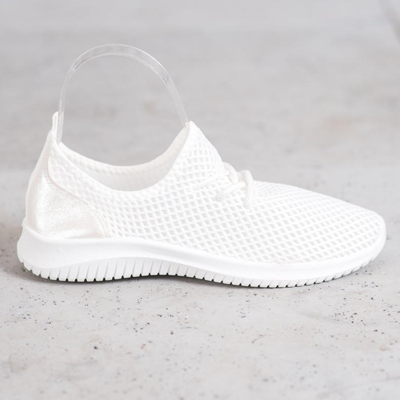 SHELOVET Sneakers traforate allacciate bianca 1