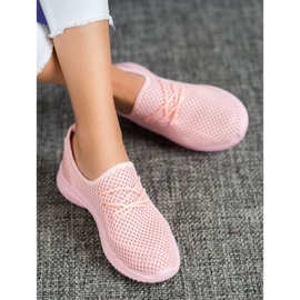 SHELOVET Sneakers traforate allacciate rosa 2