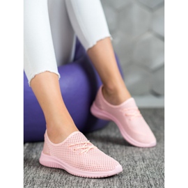 SHELOVET Sneakers traforate allacciate rosa 1