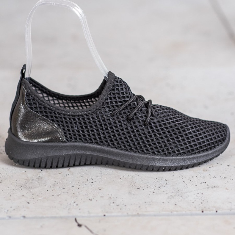 SHELOVET Sneakers traforate allacciate nero 2