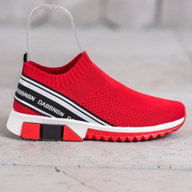 SHELOVET Scarpe sportive in tessuto bianco nero rosso 2