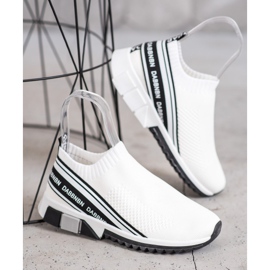 SHELOVET Scarpe sportive in tessuto bianca nero 1