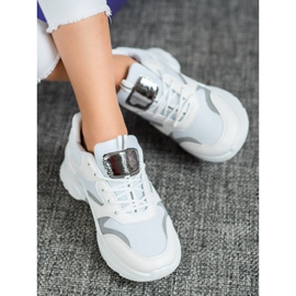 SHELOVET Scarpe da ginnastica alla moda bianco grigio 1