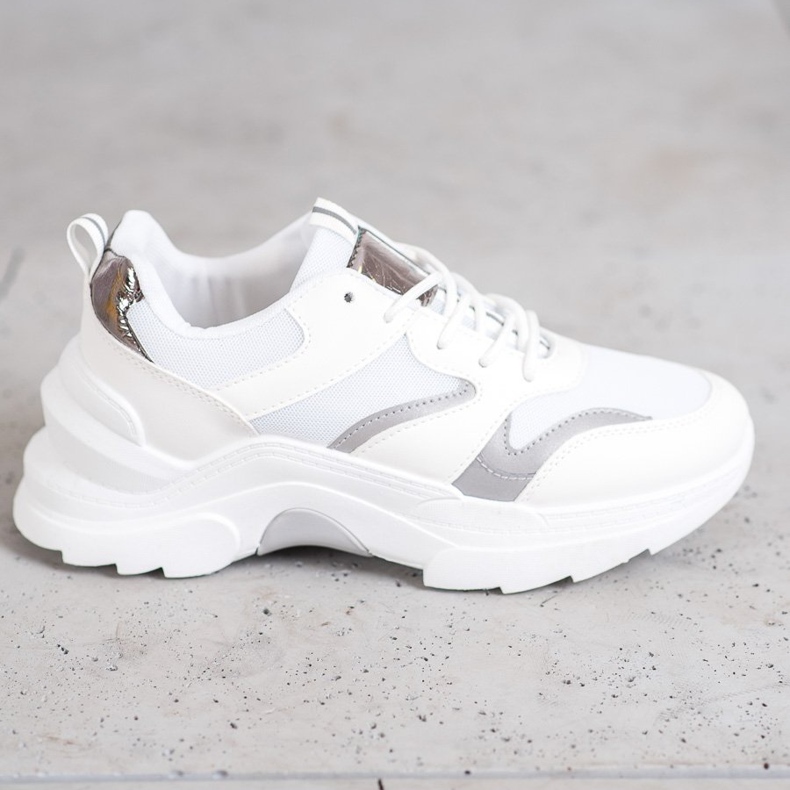 SHELOVET Scarpe da ginnastica alla moda bianco grigio 2