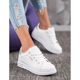 SHELOVET Sneakers allacciate alla moda bianca grigio 1