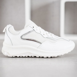 SHELOVET Sneakers bianche classiche bianco grigio 2