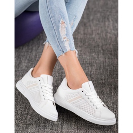 SHELOVET Sneakers bianche traforate bianca 2