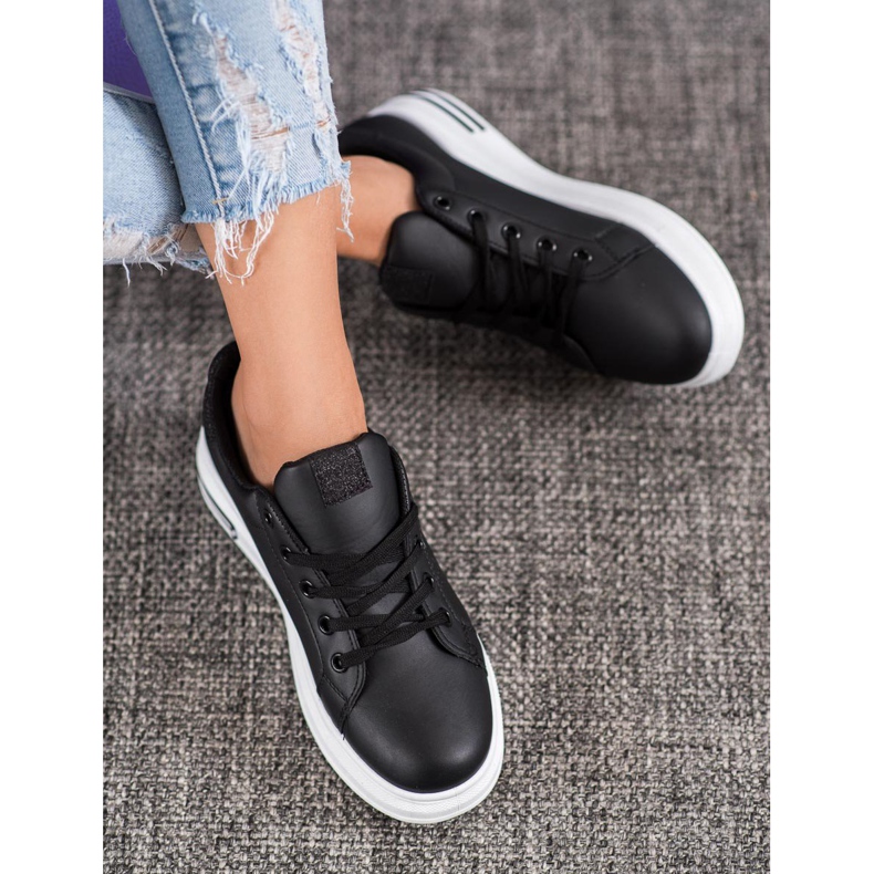 SHELOVET Sneakers Con Inserti Glitter nero 2