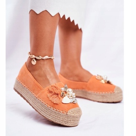 PS1 Espadrillas da donna sulla piattaforma di lino arancione di Denver arancia 1