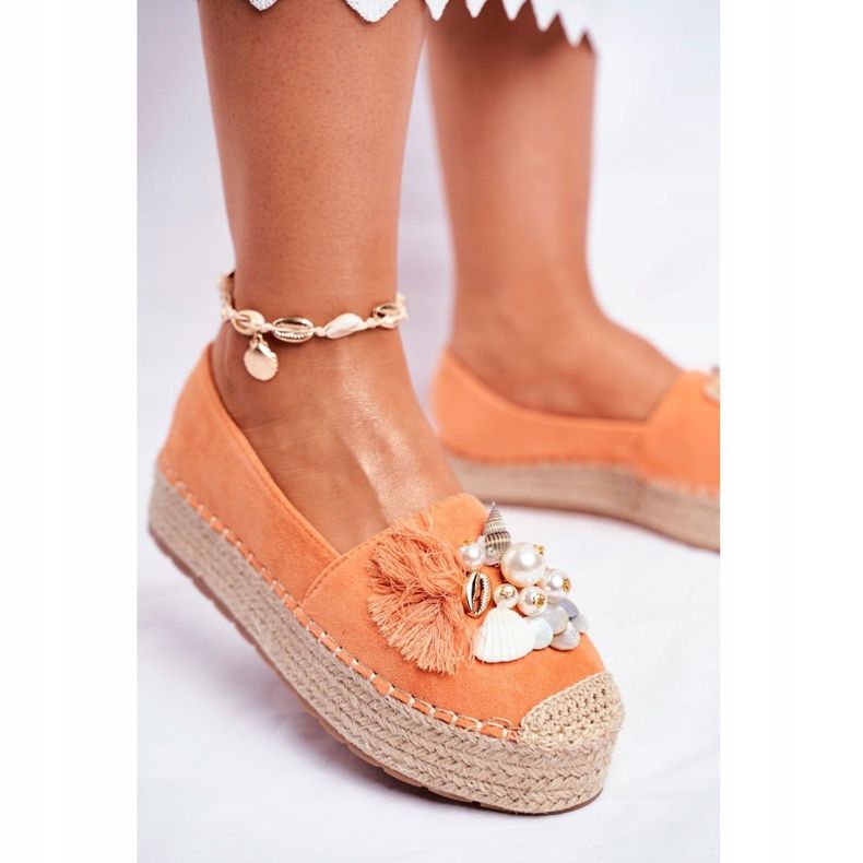 PS1 Espadrillas da donna sulla piattaforma di lino arancione di Denver arancia 2