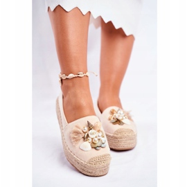 PS1 Espadrillas da donna su piattaforma di lino Denver beige 2