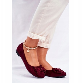 PS1 Ballerine Jordos in camoscio bordeaux da donna rosso 1