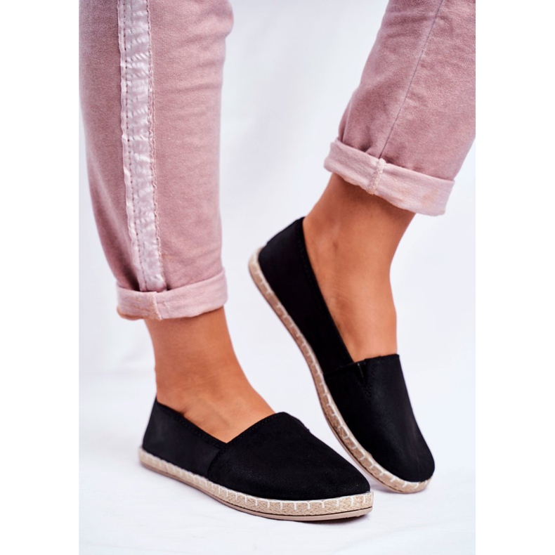 NEWS Espadrillas da donna nere slip-on nero 2