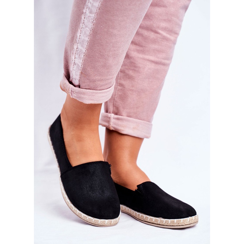 NEWS Espadrillas da donna nere slip-on nero 1