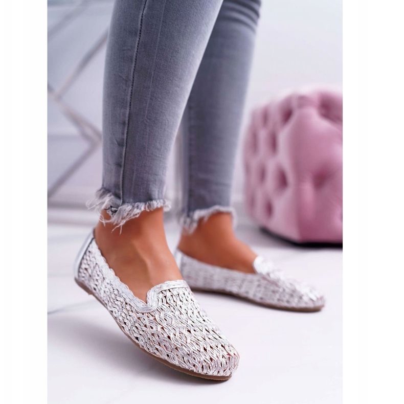 Ballerine da donna Lu Boo Intrecciate Argento 4Ever grigio 1