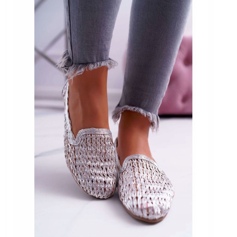 Ballerine da donna Lu Boo Intrecciate Argento 4Ever grigio 2