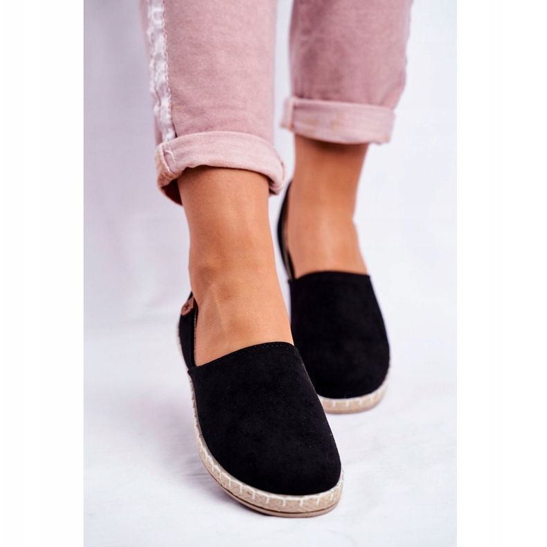 NEWS Espadrillas da donna nere slip-on nero 2