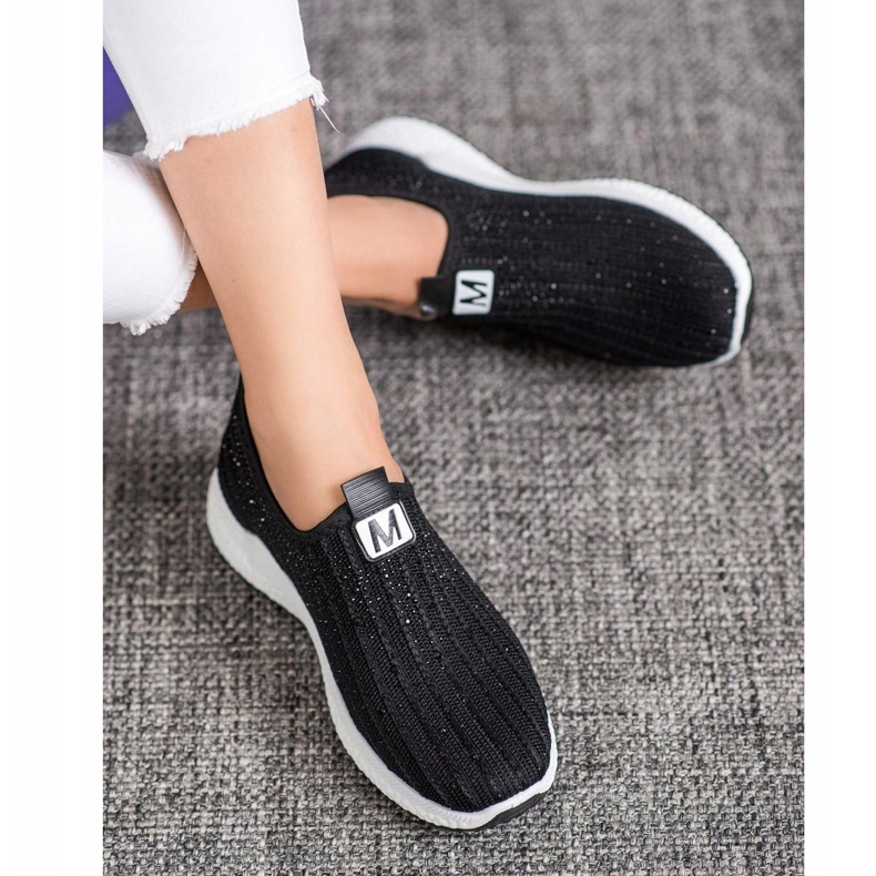 SHELOVET Scarpe Nere Con Cristalli nero 2