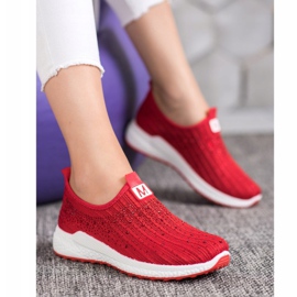 SHELOVET Scarpe rosse con cristalli rosso 1