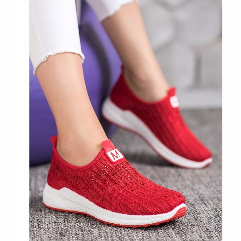 SHELOVET Scarpe rosse con cristalli rosso 1