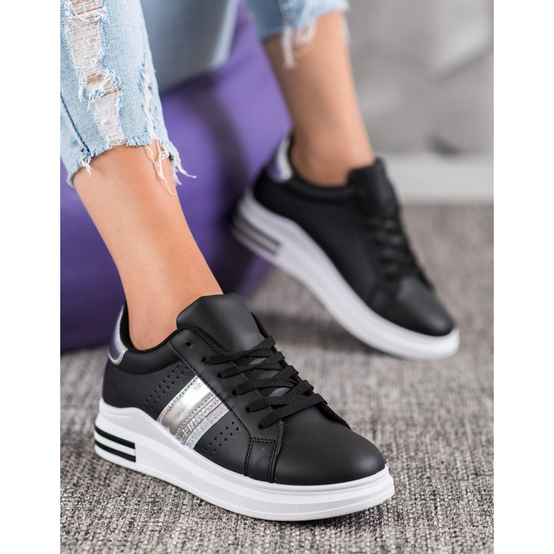 SHELOVET Sneakers in ecopelle nero 1