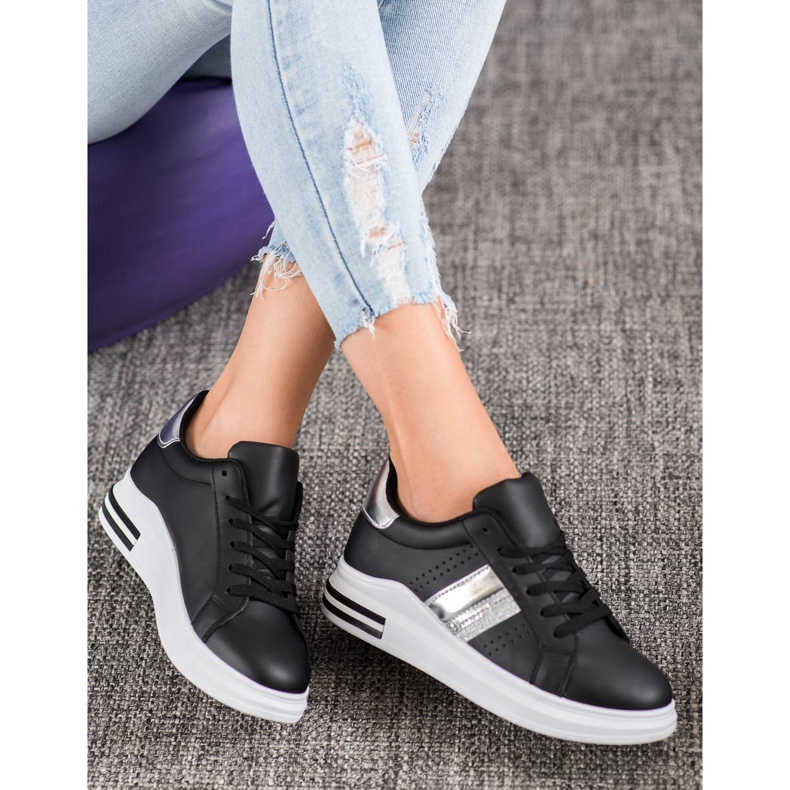 SHELOVET Sneakers in ecopelle nero 2
