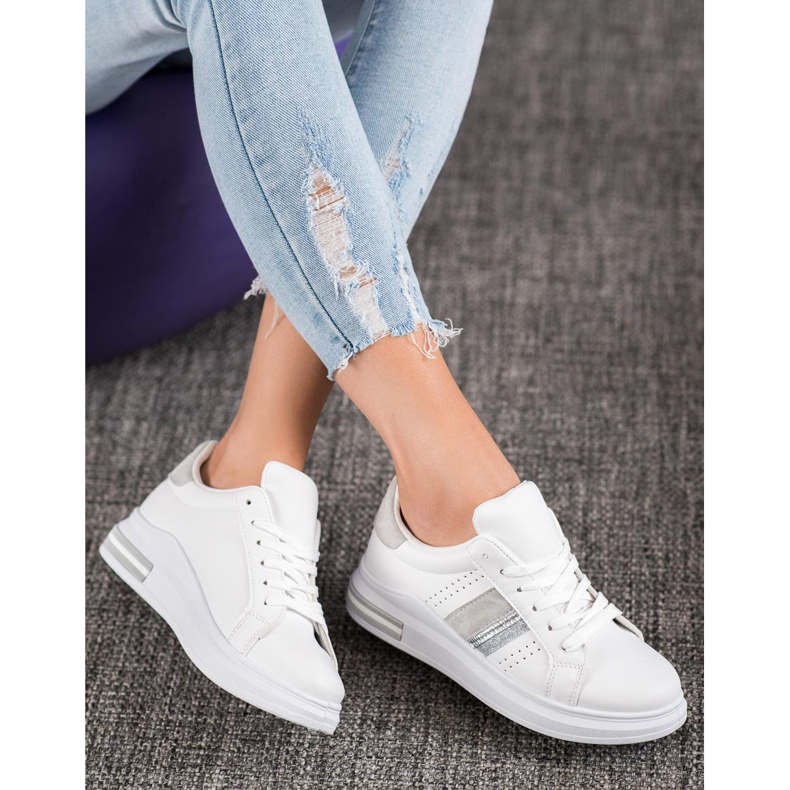 SHELOVET Sneakers in ecopelle bianca 2