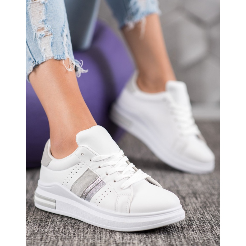 SHELOVET Sneakers in ecopelle bianco 1