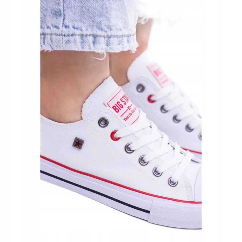 Sneaker stringate Big Star T274022 101 bianco 4