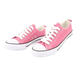 Scarpe da donna rosa American Club sneakers allacciate 2