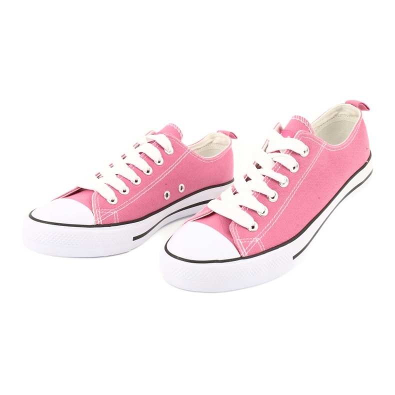Scarpe da donna rosa American Club sneakers allacciate 2