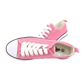Scarpe da donna rosa American Club sneakers allacciate 4