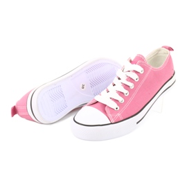 Scarpe da donna rosa American Club sneakers allacciate 3