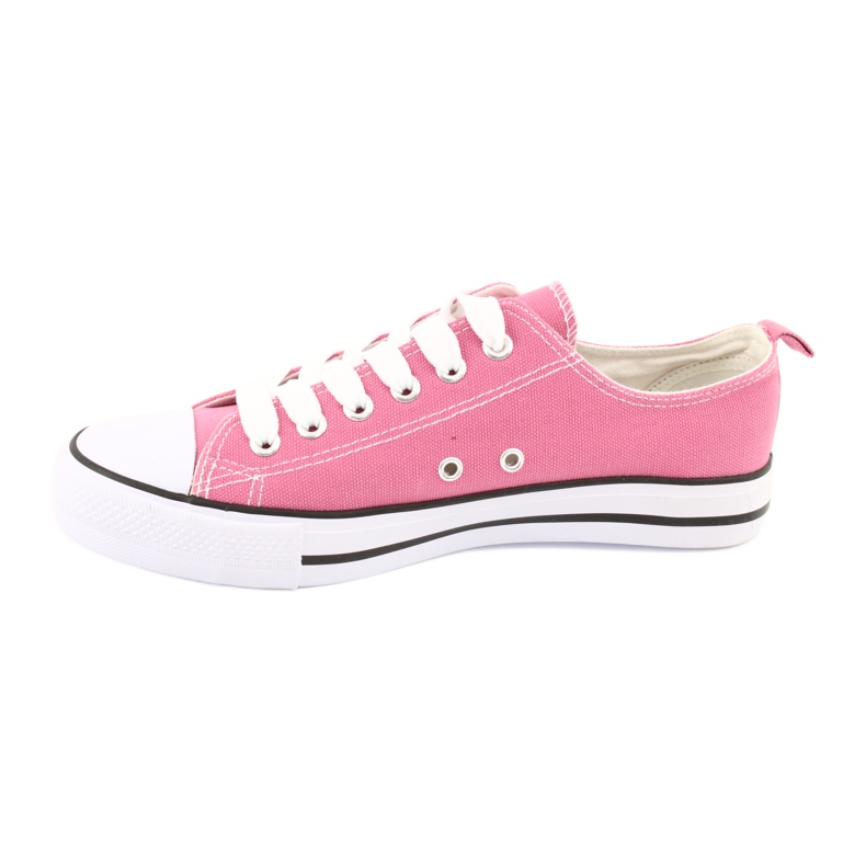 Scarpe da donna rosa American Club sneakers allacciate 1