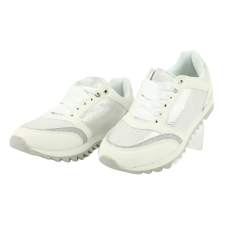 American Club Scarpe sportive femminili 16355 bianco/argento grigio 2