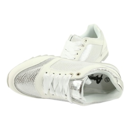 American Club Scarpe sportive femminili 16355 bianco/argento grigio 4