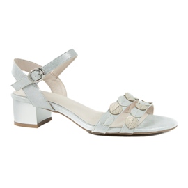 M.Daszyński Sandali da donna strisce Daszyński SA177-4 grigio 5