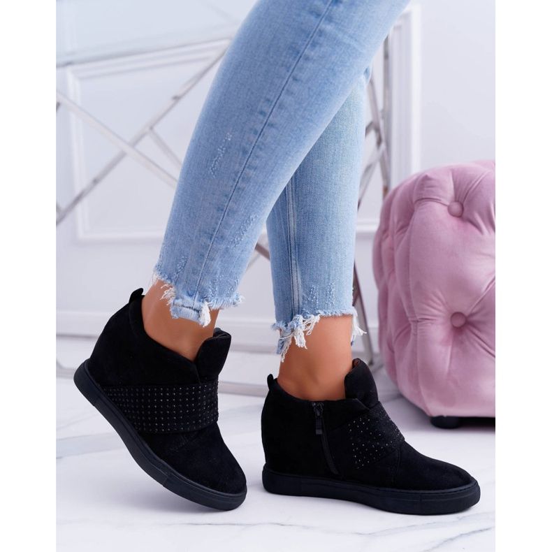 Sneakers Donna Nere Lu Boo Paillettes Rosa Zucchero nero 2