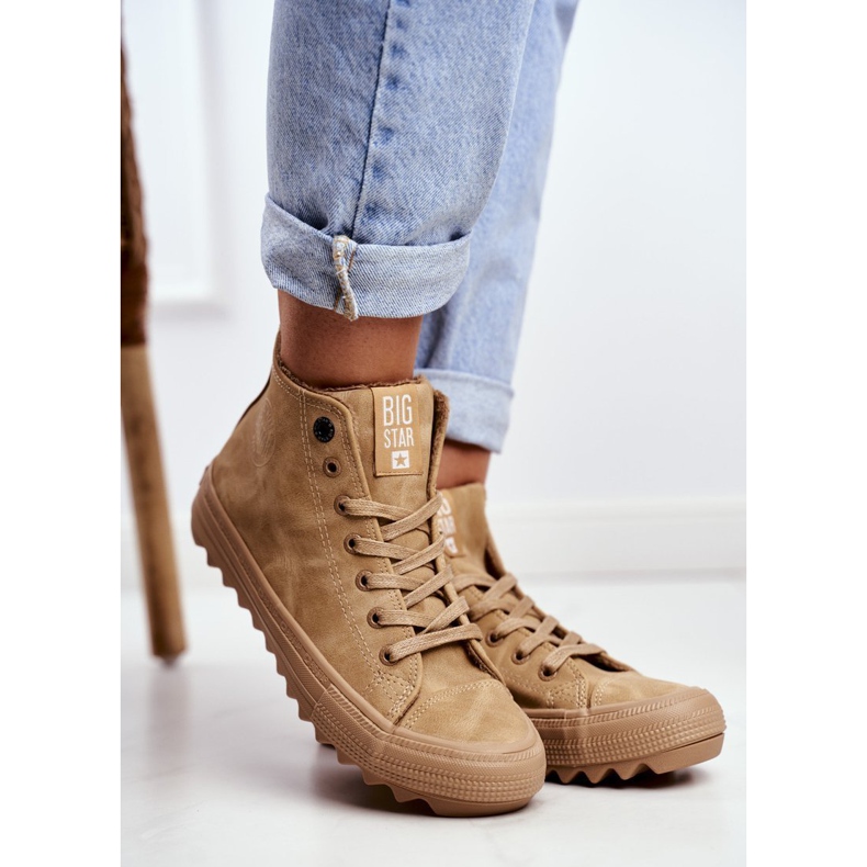 Sneakers da donna Big Star High Warm Camel GG274072 marrone 1