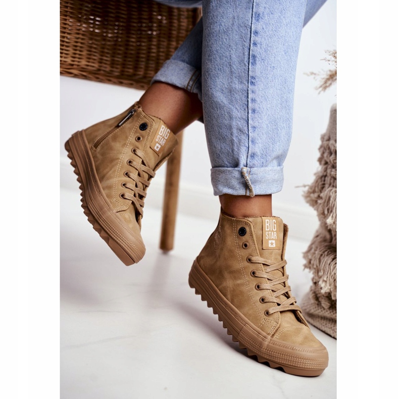 Sneakers da donna Big Star High Warm Camel GG274072 marrone 2