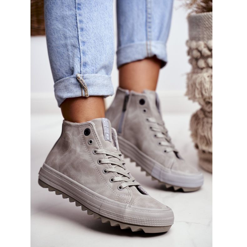 Sneakers da donna Big Star High Warm Grey GG274070 grigio 2