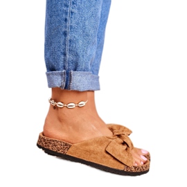 NFR Pantofole Marroni Da Donna Con Fiocco Wendy Cork marrone 2