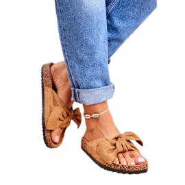NFR Pantofole Marroni Da Donna Con Fiocco Wendy Cork marrone 1