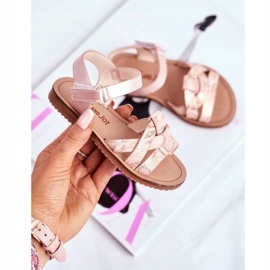 FRROCK Sandali Da Bambina Con Velcro Per Bambina Rosa Lilo giallo 2